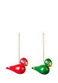 Weihnachtsvögel rot/grün