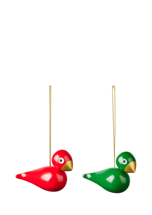 Weihnachtsvögel rot/grün