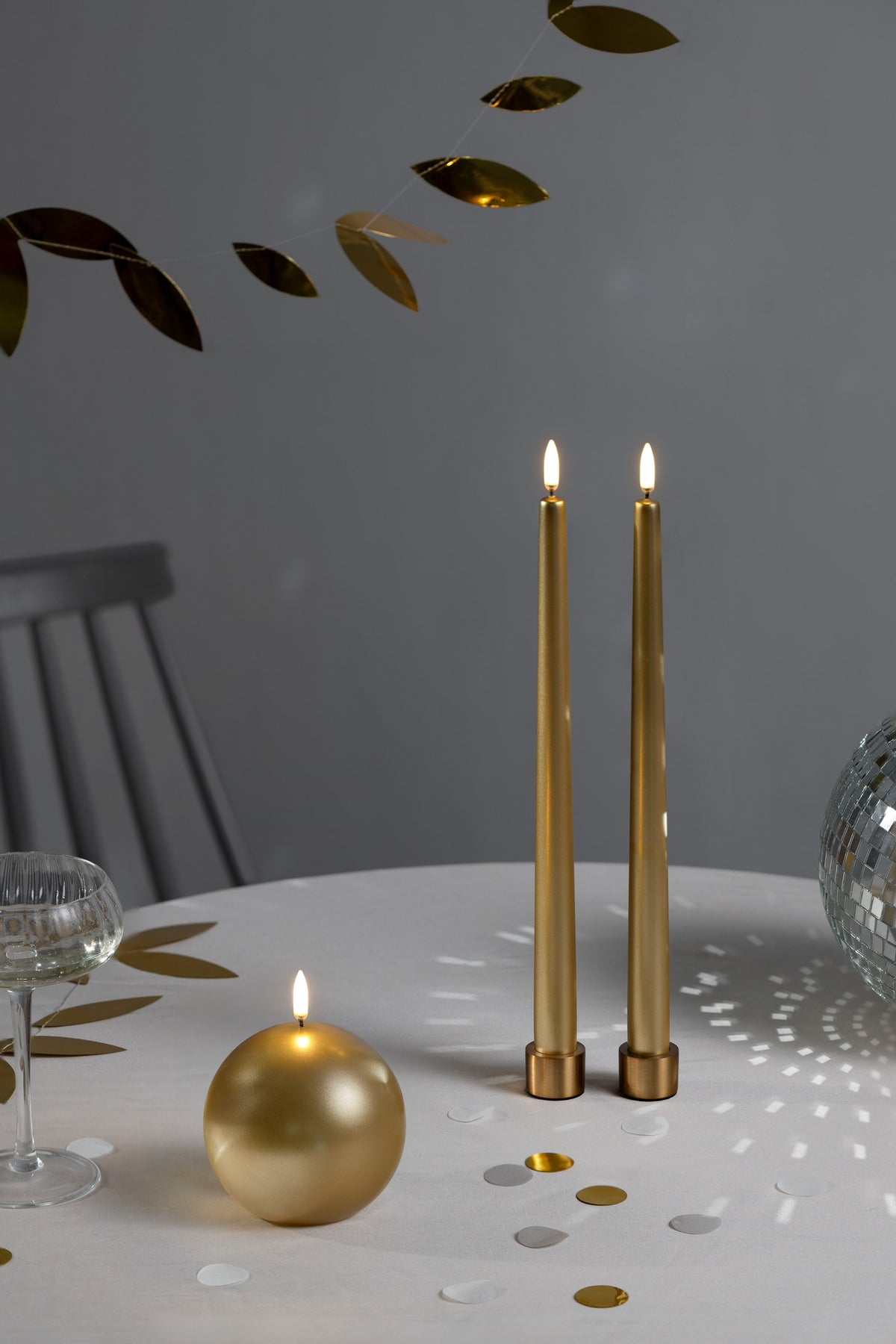 LED - Stabkerzen 2tlg. gold